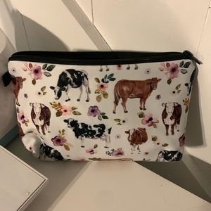 Padded pouch with cows Brand new and never used